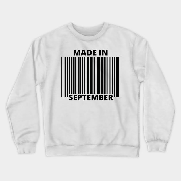 Bar Code- Made In September Crewneck Sweatshirt by Pris25